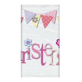 Unique Party Bunting Christening Tablecover Pink (One Size)