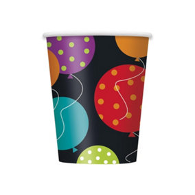 Unique Party Cheer Paper Birthday Party Cup (Pack of 8) Multicoloured (One Size)
