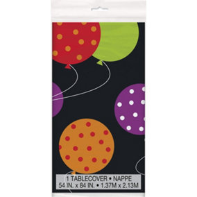 Unique Party Cheer Plastic Birthday Tablecloth Multicoloured (One Size)
