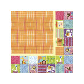 Unique Party Circus Animal Baby Shower Napkins (Pack of 16) Multicoloured (One Size)
