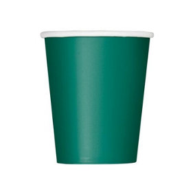 Unique Party Disposable Cup (Pack of 14) Forest Green (One Size)