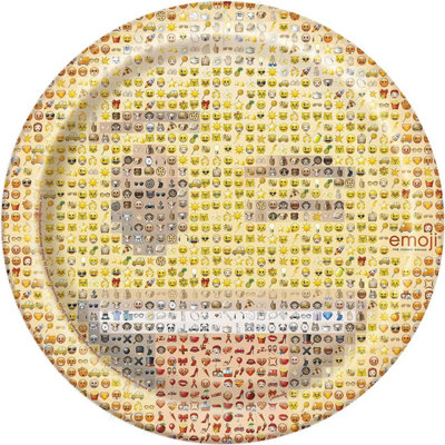 Unique Party Emoji Party Plates (Pack of 8) Yellow (One Size)