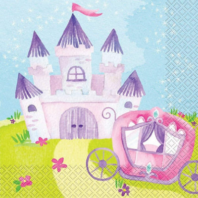 Unique Party Fairy Princess Disposable Napkins (Pack of 16) Blue/Purple/Green (One Size)