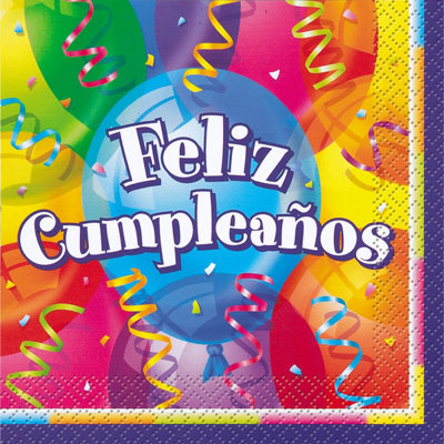 Unique Party Feliz Cumpleanos Disposable Napkins (Pack of 16) Multicoloured (One Size)