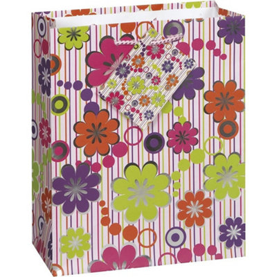 Unique Party Floral Foil Gift Bag Multicoloured (One Size)