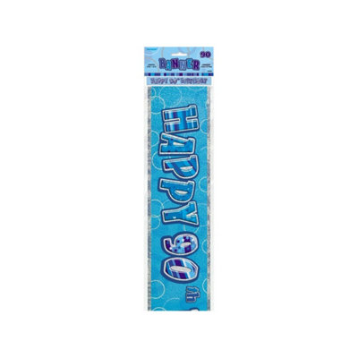 Unique Party Bandierine Glitz Blu Per 9° Compleanno: Festone Decorativo Da 2,7 Metri