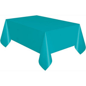 Unique Party Foldable Plastic Rectangular Party Table Cover Caribbean Blue (One Size)