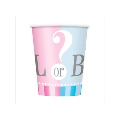 Unique Party Gender Reveal Party Cup (Pack of 8) Pink/Blue (One