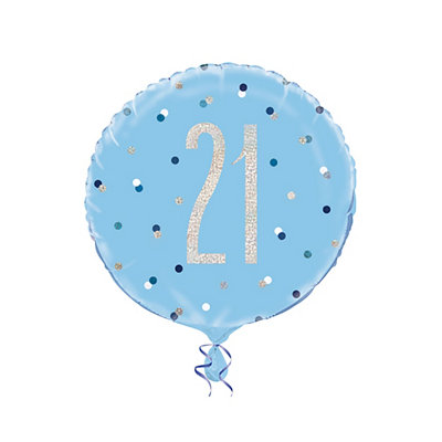 Unique Party 92000 - 2.7m Blue Foil Bunting 21st Birthday