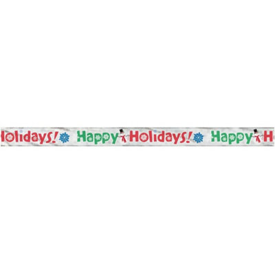 Unique Party Happy Holidays Foil Snowflake Christmas Banner White Red 