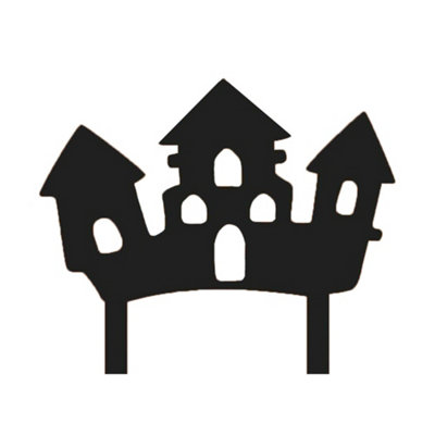 Unique Party Haunted House Halloween Cake Topper Black (One Size)