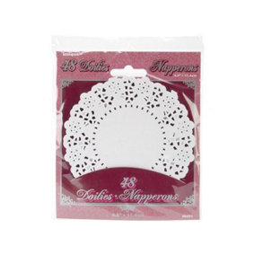 Unique Party Industries Paper Doily (Pack of 48) White (One Size)