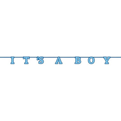 Unique Party Striscione Per Baby Shower 3,7 M – It's A Boy In Foil Oro/Rosso