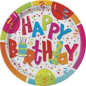 Unique Party Jamboree Birthday Party Plates (Pack of 8) Multicoloured (One Size)