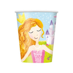 Unique Party Paper Fairy Princess Party Cup (Pack of 8) Multicoloured (One Size)
