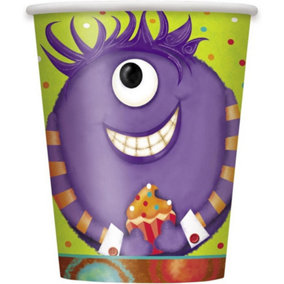 Unique Party Paper Monster Party Cup (Pack of 8) Green/Purple (One Size)