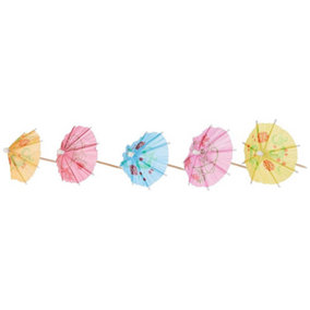 Unique Party Paper Umbrella Party Picks (Pack of 10) Multicoloured (One Size)