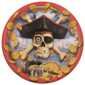 Unique Party Pirate Party Plates (Pack of 8) Multicoloured (One Size)