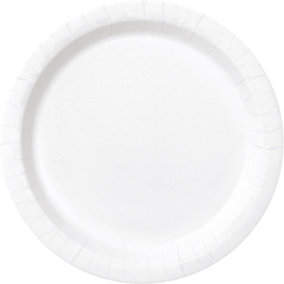 Unique Party Plain Dessert Plate (Pack of 8) White (One Size)