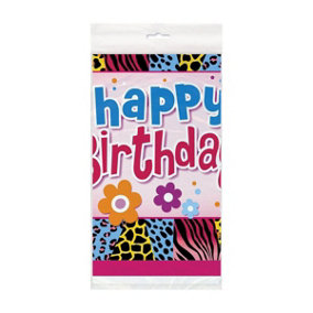 Unique Party Plastic Birthday Party Table Cover Multicoloured (One Size)
