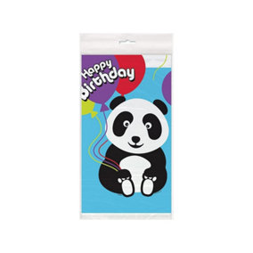 Unique Party Plastic Panda Birthday Party Table Cover Blue (One Size)