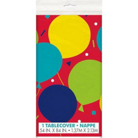 Unique Party Plastic Rectangular Party Table Cover Multicoloured (One Size)