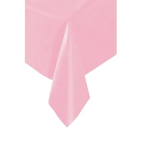 Unique Party Plastic Rectangular Party Table Cover Pastel Pink (One Size)