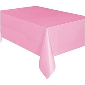 Unique Party Plastic Rectangular Party Table Cover Pink (One Size)