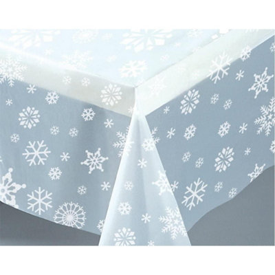 Unique Party Plastic Snowflake Party Table Cover Clear (One Size)