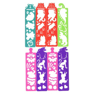 Unique Party Plastic Stencil (Pack of 8) Multicoloured (One Size)