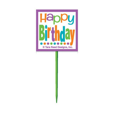 Unique Party Polka Dot Birthday Cake Topper Set (Pack of 48) Citrus (One Size) - 3