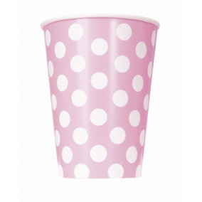 Unique Party Polka Dot Paper Cups (Pack Of 6) Lovely Pink/ White (One Size)