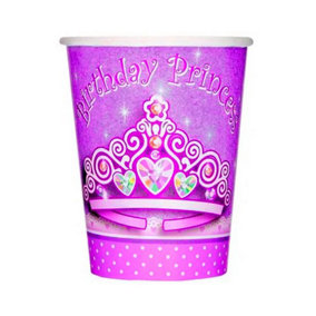 Unique Party Princess Birthday Party Cup (Pack of 8) Purple (One Size)
