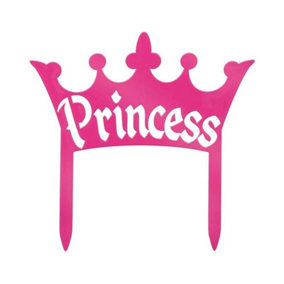Unique Party Princess Crown Plastic Cake Topper Pink (One Size)