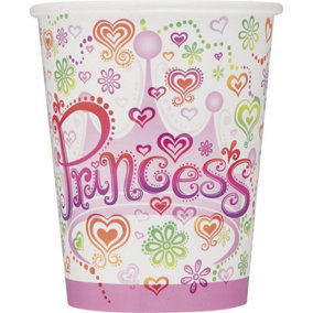 Unique Party Princess Diva Paper Party Cup (Pack of 8) Multicoloured (One Size)