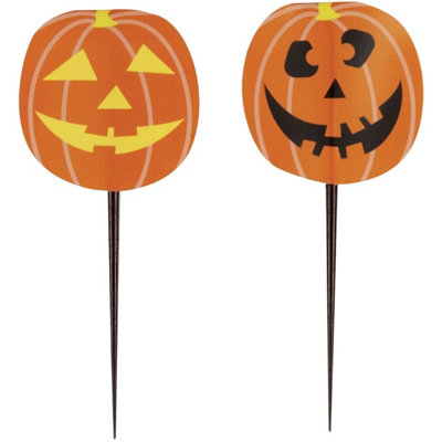 Unique Party Pumpkin Halloween Cupcake Topper (Pack of 8) Orange (One Size)