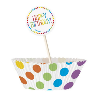 Unique Party Rainbow Kit Cake Topper Set (Pack of 24) Multicoloured (One Size) - 3
