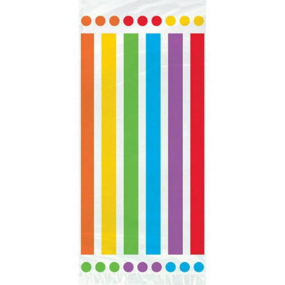 Unique Party Rainbow Striped Cellophane Gift Bag (Pack of 20) Multicoloured (One Size)