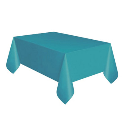 Unique Party Reusable Rectangular Plastic Tablecover (19 Colours) Caribbean Blue (One Size)