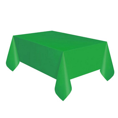 Unique Party Reusable Rectangular Plastic Tablecover (19 Colours) Emerald Green (One Size)