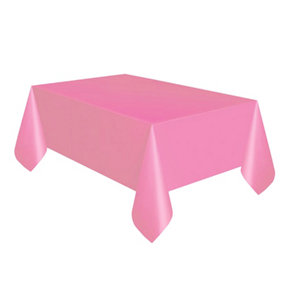 Unique Party Reusable Rectangular Plastic Tablecover (19 Colours) Hot Pink (One Size)
