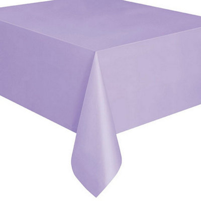 Unique Party Reusable Rectangular Plastic Tablecover (19 Colours) Lavender (One Size)