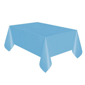 Unique Party Reusable Rectangular Plastic Tablecover (19 Colours) Powder Blue (One Size)