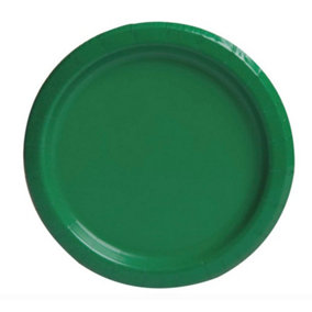 Unique Party Round Dessert Plate (Pack of 8) Emerald Green (One Size)