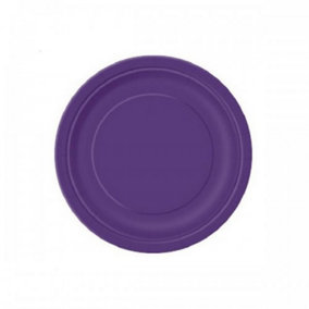 Unique Party Round Dessert Plate (Pack of 8) Purple (One Size)