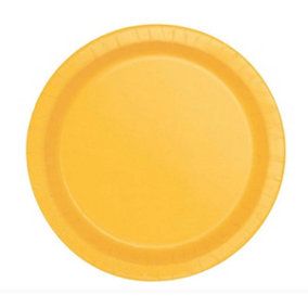 Unique Party Round Dinner Plate (Pack of 8) Sunflower Yellow (One Size)