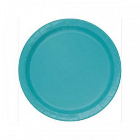 Unique Party Round Dinner Plate (Pack of 8) Teal (One Size)