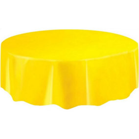 Unique Party Round Party Table Cover Yellow (One Size)