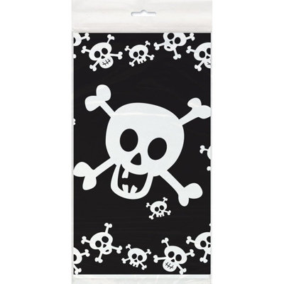 Unique Party Skull Party Table Cover Black/White (One Size)