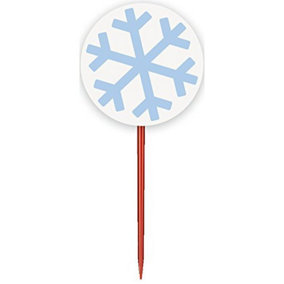 Unique Party Snowflake Christmas Cupcake Topper Set (Pack of 48) Blue/White (One Size)